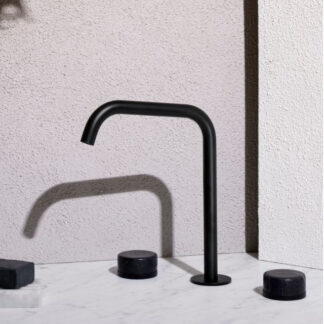 Nero Serenity Bath/Kitchen Set Edge Spout With Marquina Black Handle Matte Black