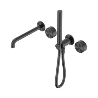 Nero Serenity Progressive Shower System With Spout With Metal Handle And Slim Shower Gun Metal