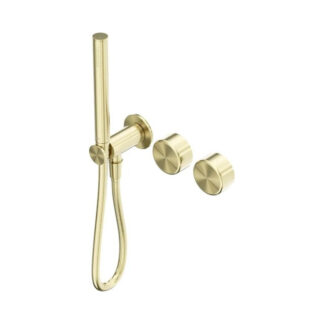 Nero Serenity Progressive Shower System With Metal Handle And Slim Shower Brushed Gold