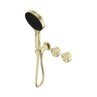Nero Serenity Progressive Shower System With Metal Handle And Serenity Hand Shower Brushed Gold