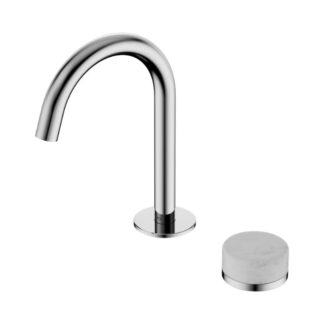 Nero Serenity Progressive Basin Mixer Arc Spout With Carrara Handle Chrome