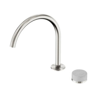 Nero Serenity Progressive Bath/Kitchen Mixer Arc Spout With Carrara Handle Brushed Nickel