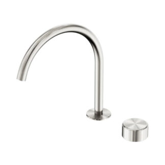 Nero Serenity Progressive Bath/Kitchen Mixer Arc Spout With Metal Handle Brushed Nickel