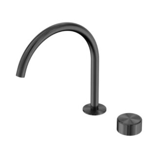 Nero Serenity Progressive Bath/Kitchen Mixer Arc Spout With Metal Handle Gun Metal
