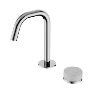Nero Serenity Progressive Basin Mixer Edge Spout With Carrara Handle Chrome