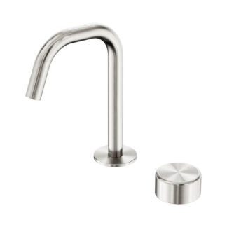 Nero Serenity Progressive Basin Mixer Edge Spout With Metal Handle Brushed Nickel