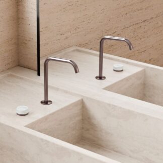 Nero Serenity Progressive Bath/Kitchen Mixer Edge Spout With Carrara Handle Brushed Bronze