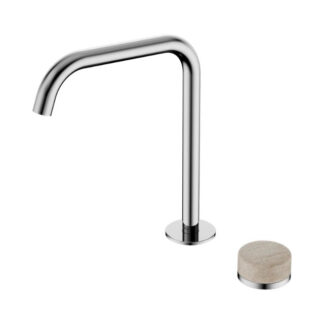 Nero Serenity Progressive Bath/Kitchen Mixer Edge Spout With Rome Travertine Handle Chrome