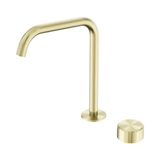 Nero Serenity Progressive Bath/Kitchen Mixer Edge Spout With Metal Handle Brushed Gold