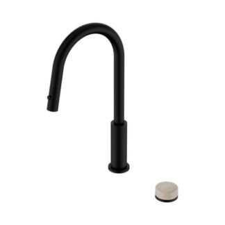 Nero Serenity Progressive Pull Out Kitchen Set With Rome Travertine Handle Matte Black