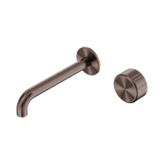 Nero Serenity Progressive Wall Basin Mixer 160mm Spout With Metal Handle Brushed Bronze