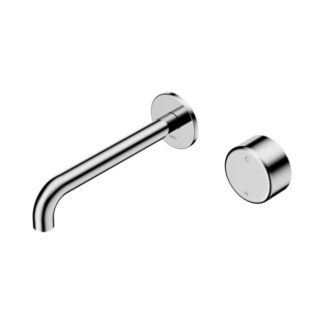 Nero Serenity Progressive Wall Basin Mixer 160mm Spout With Metal Handle Chrome