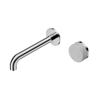 Nero Serenity Progressive Wall Basin Mixer 220mm Spout With Carrara Handle Chrome
