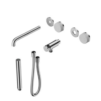 Nero Serenity Progressive Shower System With Spout With Carrara Handle And Slim Shower Trim Kit Only Chrome