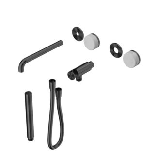 Nero Serenity Progressive Shower System With Spout With Carrara Handle And Slim Shower Trim Kit Only Gun Metal