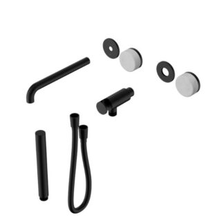 Nero Serenity Progressive Shower System With Spout With Carrara Handle And Slim Shower Trim Kit Only Matte Black