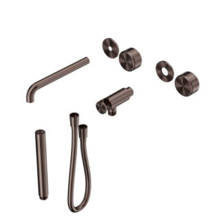 Nero Serenity Progressive Shower System With Spout With Metal Handle And Slim Shower Trim Kit Only Brushed Bronze