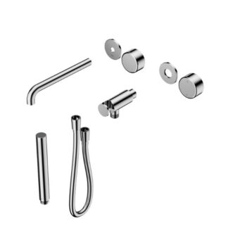 Nero Serenity Progressive Shower System With Spout With Metal Handle And Slim Shower Trim Kit Only Chrome