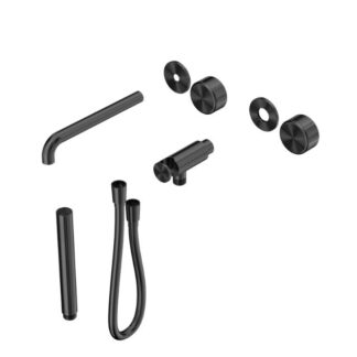 Nero Serenity Progressive Shower System With Spout With Metal Handle And Slim Shower Trim Kit Only Gun Metal