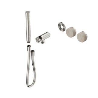 Nero Serenity Progressive Shower System With Rome Travertine Handle And Slim Shower Trim Kit Only Brushed Nickel
