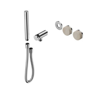 Nero Serenity Progressive Shower System With Rome Travertine Handle And Slim Shower Trim Kit Only Chrome
