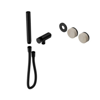 Nero Serenity Progressive Shower System With Rome Travertine Handle And Slim Shower Trim Kit Only Matte Black