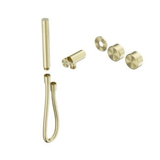 Nero Serenity Progressive Shower System With Metal Handle And Slim Shower Trim Kit Only Brushed Gold