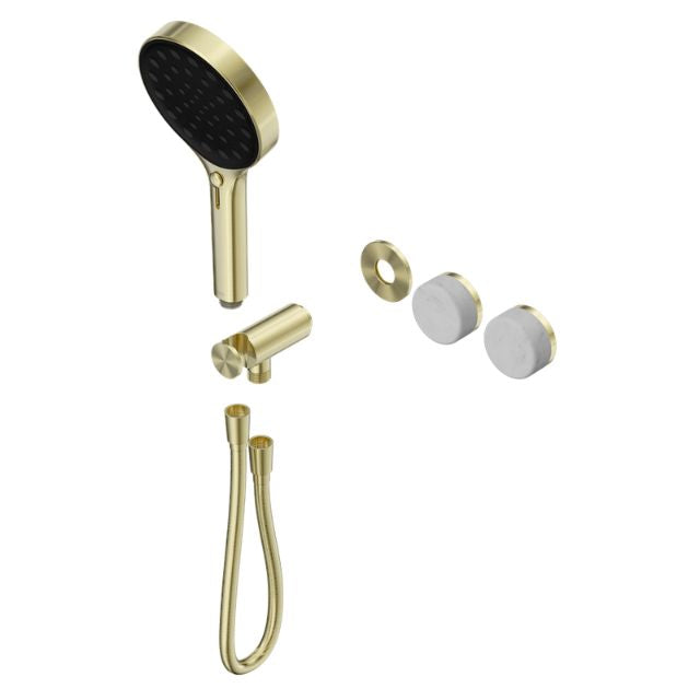 Nero Serenity Progressive Shower System With Carrara Handle And Serenity Hand Shower Trim Kit Only Brushed Gold