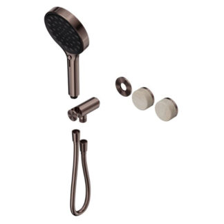Nero Serenity Progressive Shower System With Rome Travertine Handle And Serenity Hand Shower Trim Kit Only Brushed Bronze