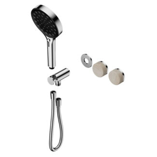 Nero Serenity Progressive Shower System With Rome Travertine Handle And Serenity Hand Shower Trim Kit Only Chrome