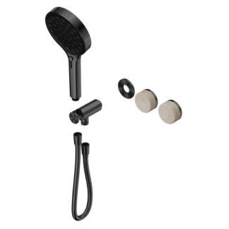 Nero Serenity Progressive Shower System With Rome Travertine Handle And Serenity Hand Shower Trim Kit Only Gun Metal