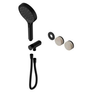 Nero Serenity Progressive Shower System With Rome Travertine Handle And Serenity Hand Shower Trim Kit Only Matte Black