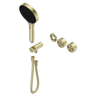 Nero Serenity Progressive Shower System With Metal Handle And Serenity Hand Shower Trim Kit Only Brushed Gold