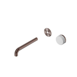 Nero Serenity Progressive Wall Basin Mixer 185mm Spout With Carrara Handle Trim Kit Only Brushed Bronze