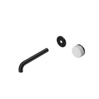 Nero Serenity Progressive Wall Basin Mixer 185mm Spout With Carrara Handle Trim Kit Only Matte Black