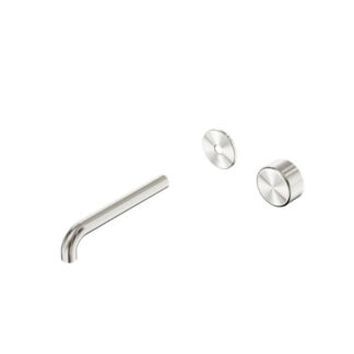 Nero Serenity Progressive Wall Basin Mixer 185mm Spout With Metal Handle Trim Kit Only Brushed Nickel