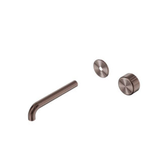 Nero Serenity Progressive Wall Basin Mixer 185mm Spout With Metal Handle Trim Kit Only Brushed Bronze