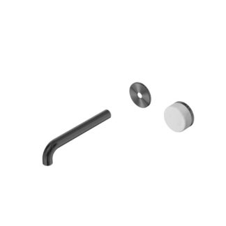 Nero Serenity Progressive Wall Basin Mixer 220mm Spout With Carrara Handle Trim Kit Only Gun Metal