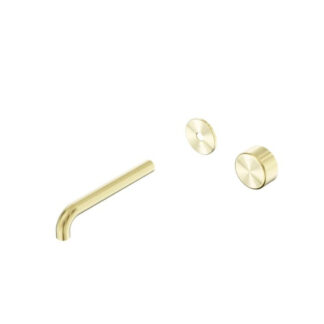 Nero Serenity Progressive Wall Basin Mixer 220mm Spout With Metal Handle Trim Kit Only Brushed Gold