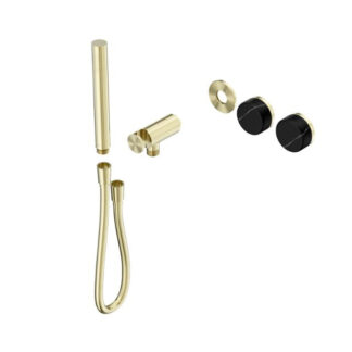 Nero Serenity Progressive Shower System With Marquina Black Handle And Slim Shower Trim Kit Only Brushed Gold