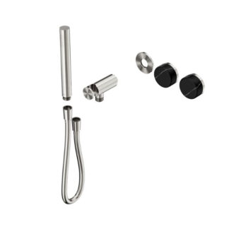 Nero Serenity Progressive Shower System With Marquina Black Handle And Slim Shower Trim Kit Only Brushed Nickel