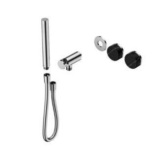 Nero Serenity Progressive Shower System With Marquina Black Handle And Slim Shower Trim Kit Only Chrome