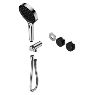 Nero Serenity Progressive Shower System With Marquina Black Handle And Serenity Hand Shower Trim Kit Only Chrome