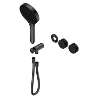 Nero Serenity Progressive Shower System With Marquina Black Handle And Serenity Hand Shower Trim Kit Only Gun Metal