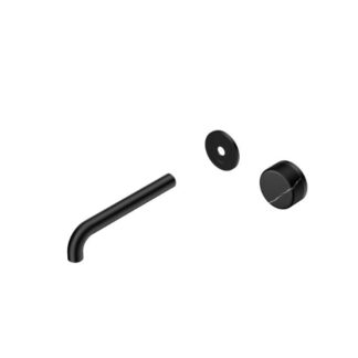 Nero Serenity Progressive Wall Basin Mixer 160mm Spout With Marquina Black Handle Trim Kit Only Matte Black