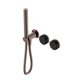 Nero Serenity Progressive Shower System With Marquina Black Handle And Slim Shower Brushed Bronze