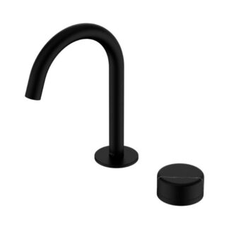 Nero Serenity Progressive Basin Mixer Arc Spout With Marquina Black Handle Matte Black