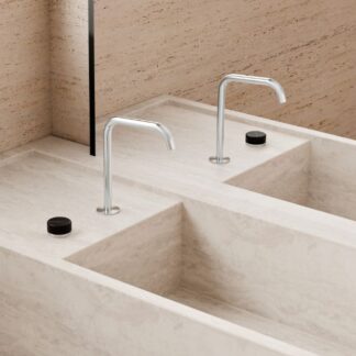 Nero Serenity Progressive Bath/Kitchen Mixer Edge Spout With Marquina Black Handle Chrome