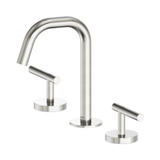 Nero Mecca Lever Basin Set Edge Spout Brushed Nickel