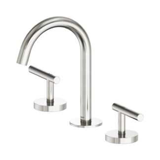 Nero Mecca Lever Basin Set Arc Spout Brushed Nickel